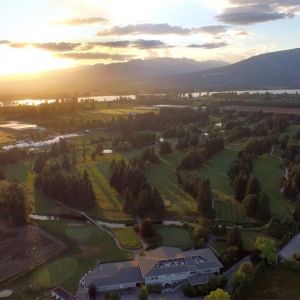 Pitt Meadows Golf Club Overhead Sunset Shot